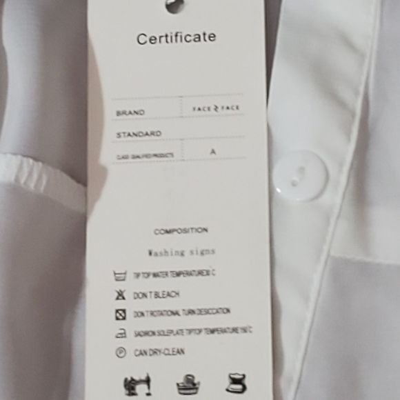 Face to face sheer white button down tunic. SZ XL long sleeves. - Picture 6 of 6